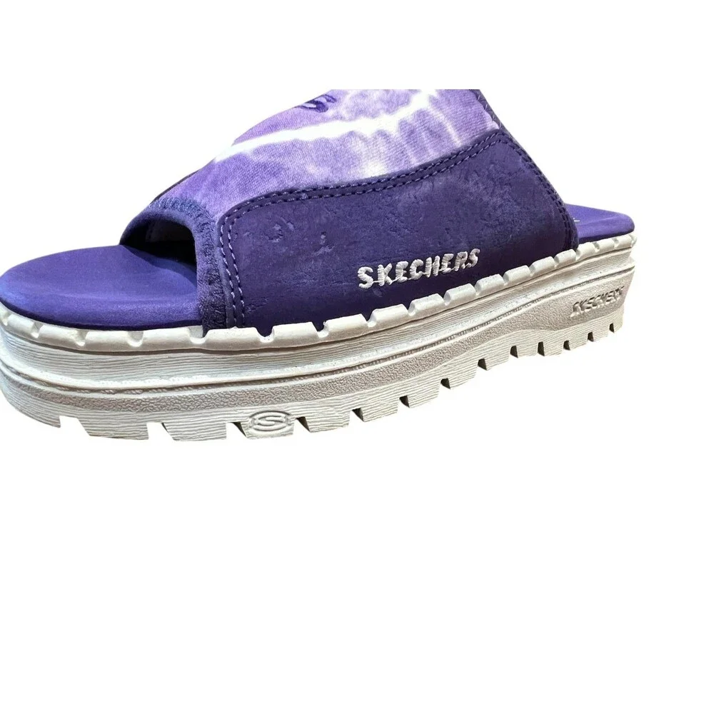 Skechers Girls Purple Tie Dye Platform Slide Sandals  Size 3  Sporty  Chunky